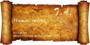 Thomas Anikó névjegykártya